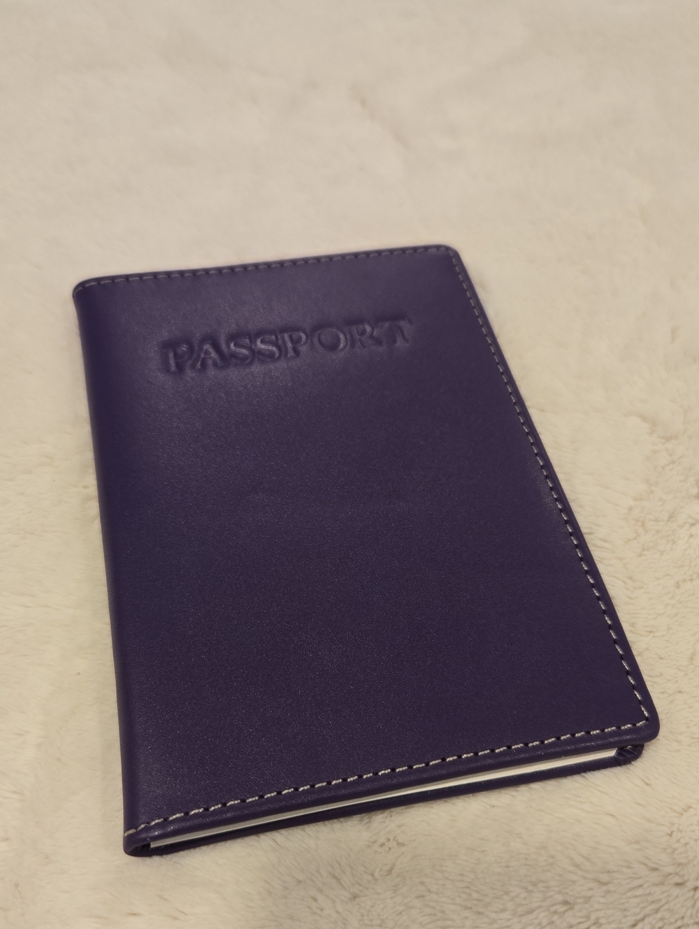 Purple Leather Passport Holder